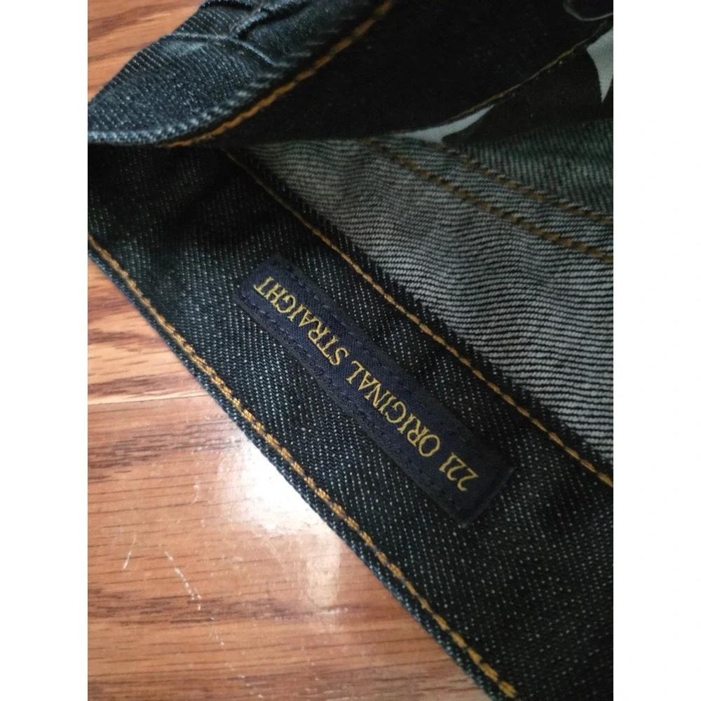 Lucky Brand 221 Original Straight Mens Dark Wash Denim Jeans 36x32 Blue‎